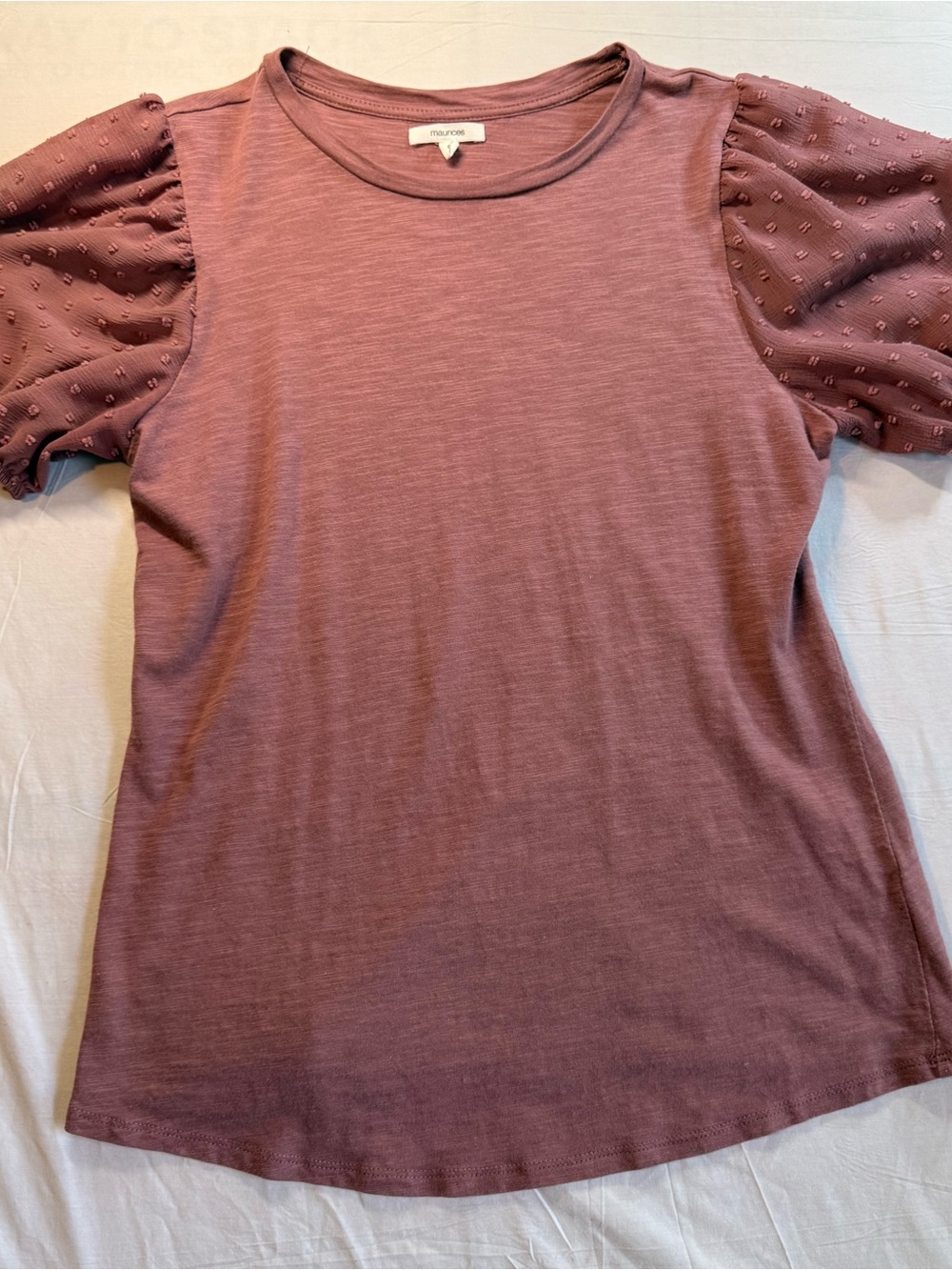 Maurices Mauve Puff-Sleeve Tee